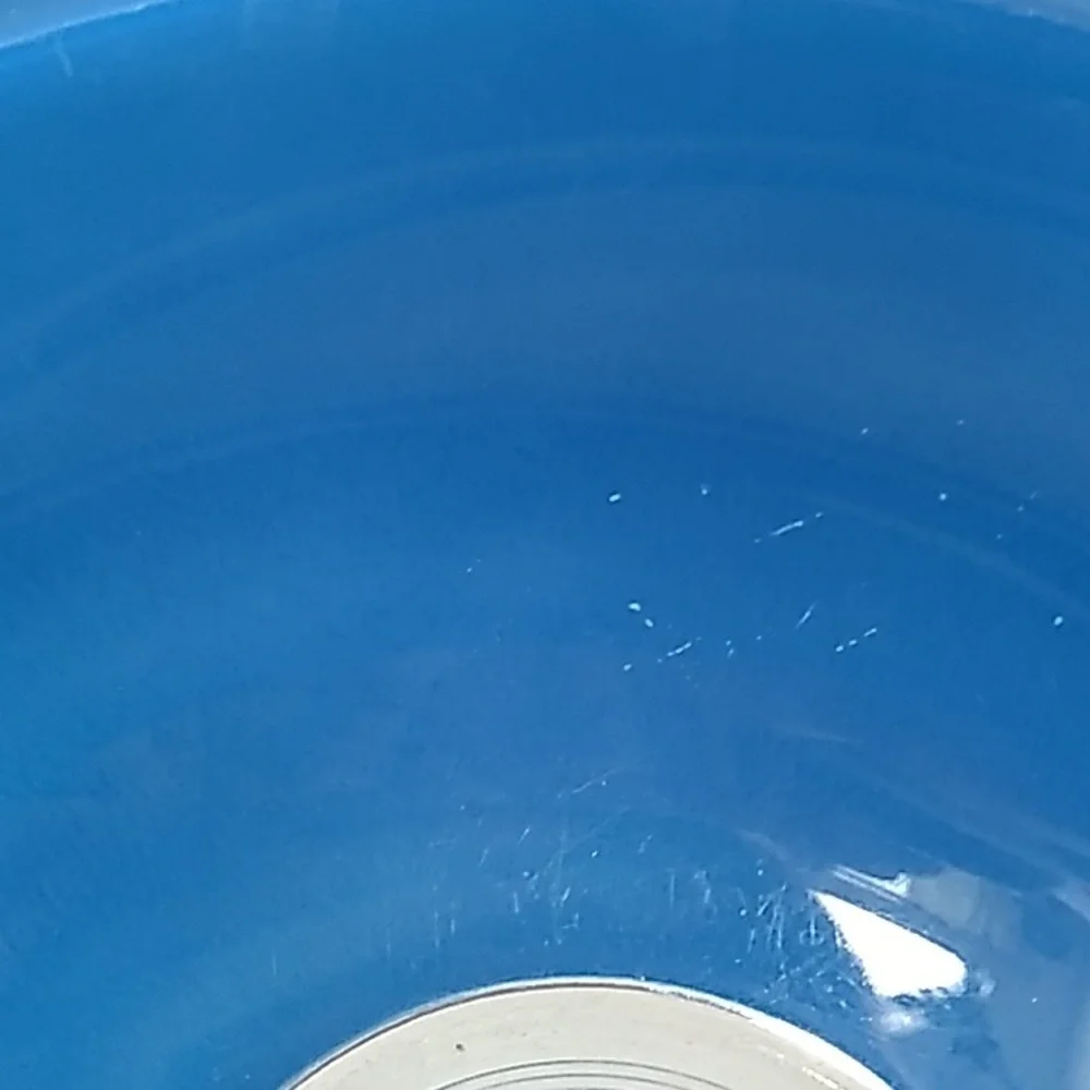 Pyrex 325 cobalt blue mixing bowl 2.5L with clear glass bottom - Picture 11 of 13